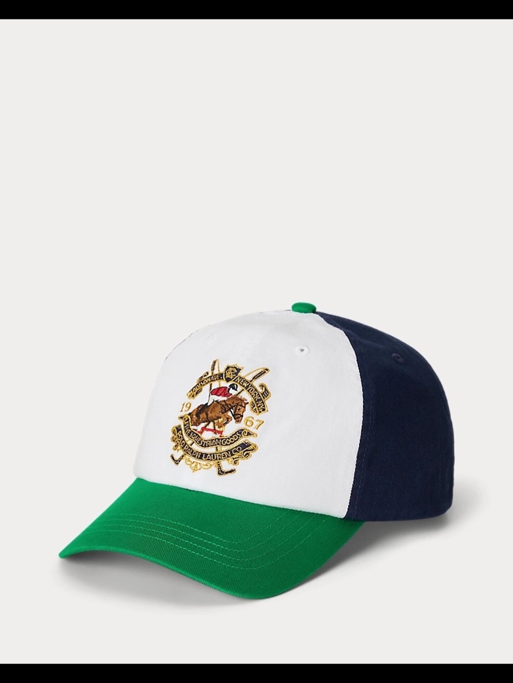 Polo Ralph Lauren Unixes Color-Blocked Cotton Twill Ball Cap White Multi